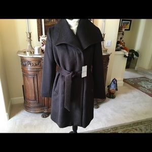ColeHaan Alpaca espresso brown ladies coat NWT 10